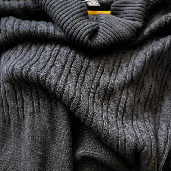 ALFANI Black Cable Knit Sweater Dress with Zipper Pockets - Size L - Picture 8 of 9